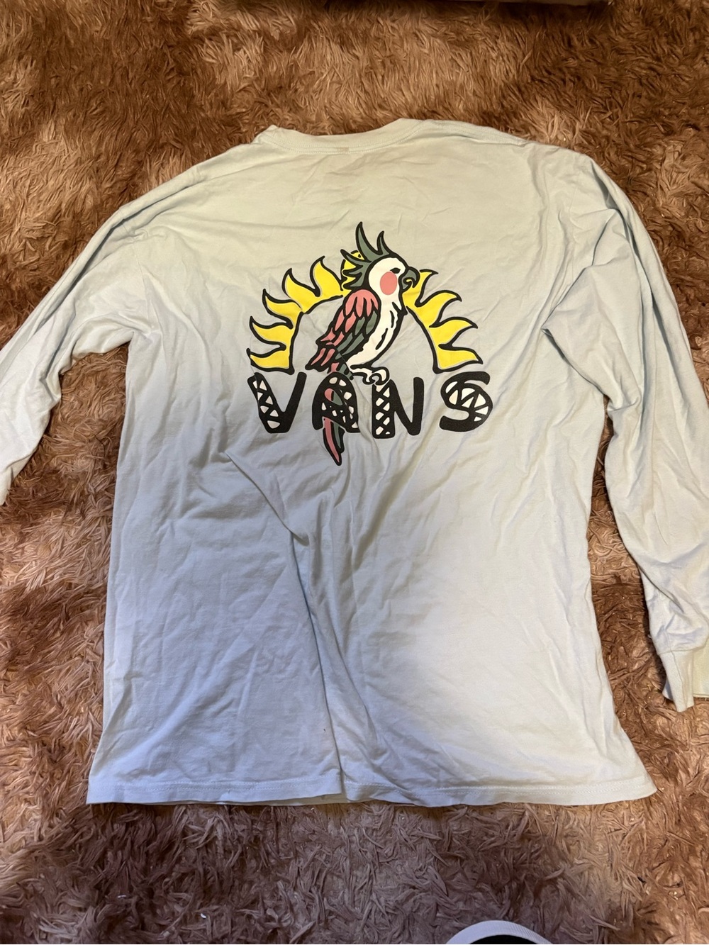 Vans Pale Blue Crewneck Tee with Subtle Logo Print